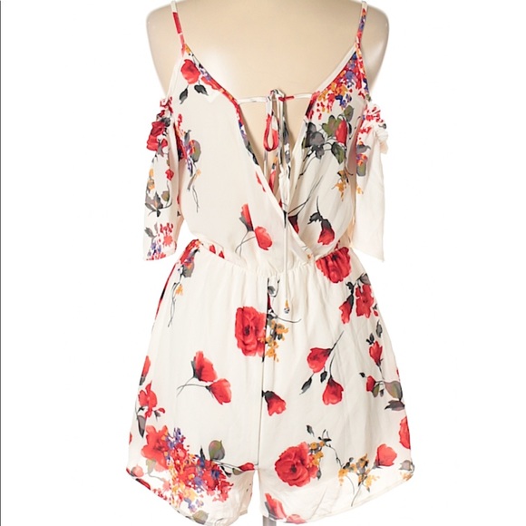 Floral Cold Shoulder Romper - Picture 5 of 5